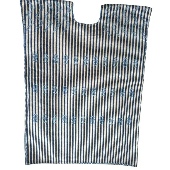 Tuckernuck Blue Stripe Mini Sullivan Embroidered Canvas Caftan Cover Up Size M - Picture 5 of 8